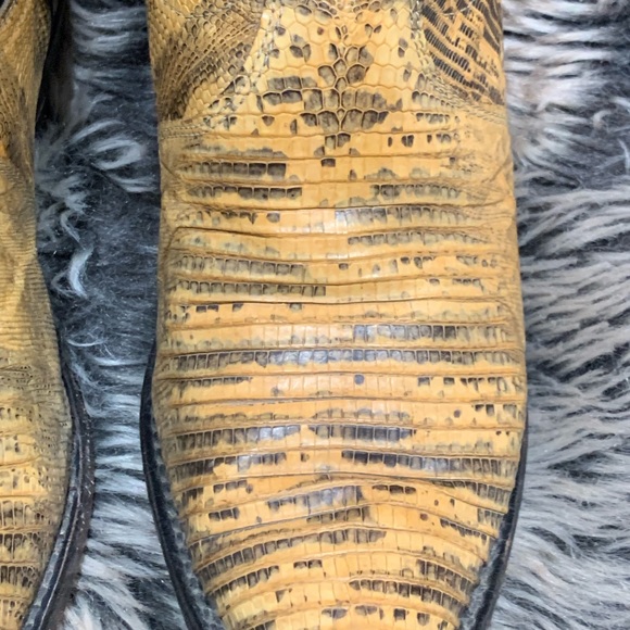 Tony lama vintage Teju Lizard Black label El Paso Texas Made in USA Size 7M - Picture 6 of 11